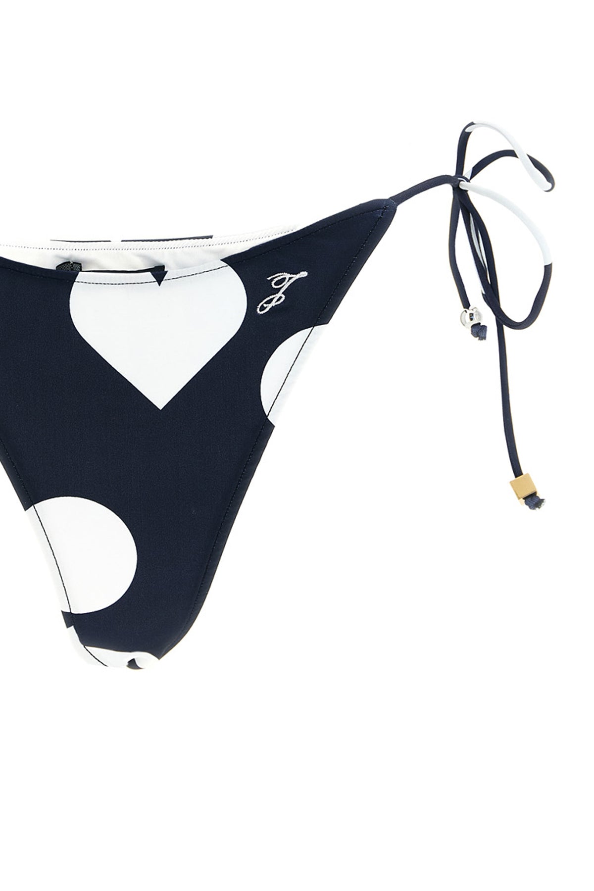 le bas de plage triangle bikini bottoms in stretch patterned fabric