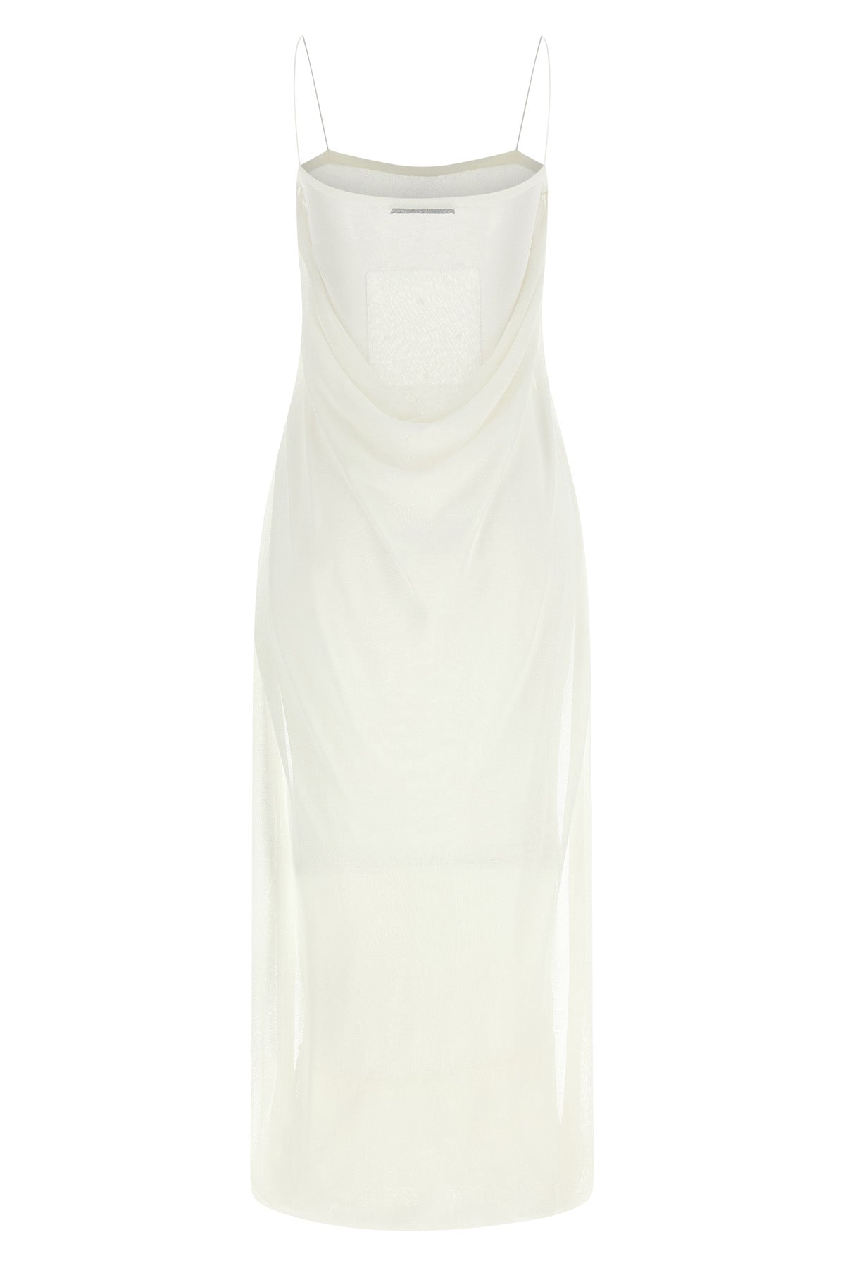 la robe maille plumetis long dress in semi-transparent jersey