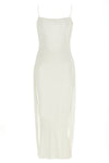 la robe maille plumetis long dress in semi-transparent jersey