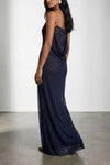 la robe maille plumetis long dress in semi-transparent jersey