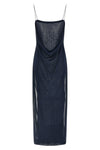 la robe maille plumetis long dress in semi-transparent jersey
