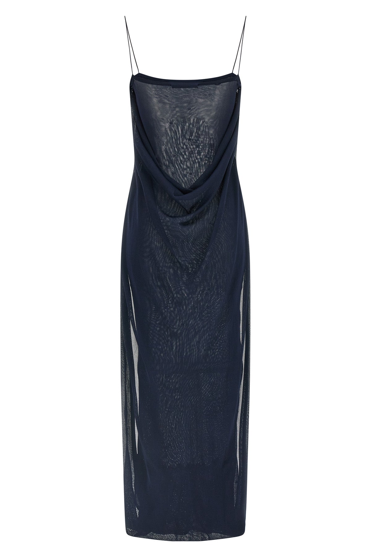 la robe maille plumetis long dress in semi-transparent jersey