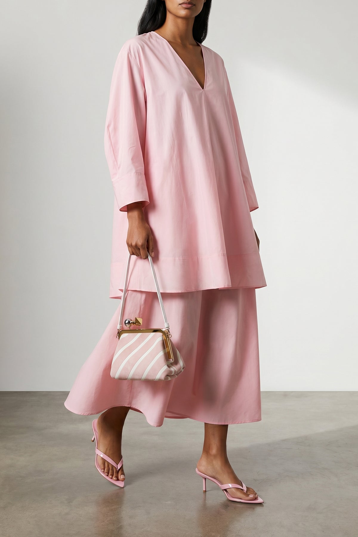 la robe paysan mini dress in textured transparent cotton poplin
