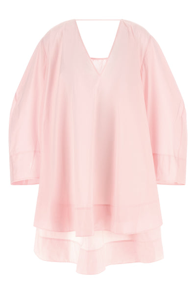 la robe paysan mini dress in textured transparent cotton poplin