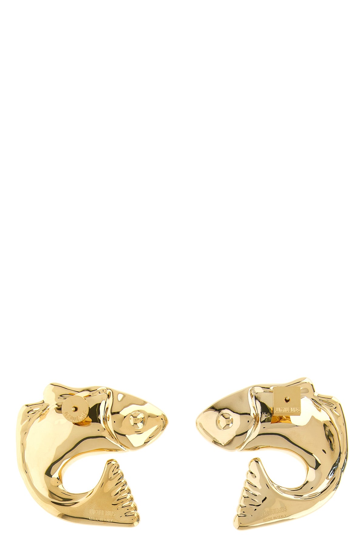les boucles poisson earrings in gold brass in the shape of a fish