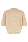le polo maille chevron cotton and silk blend polo shirt knitted