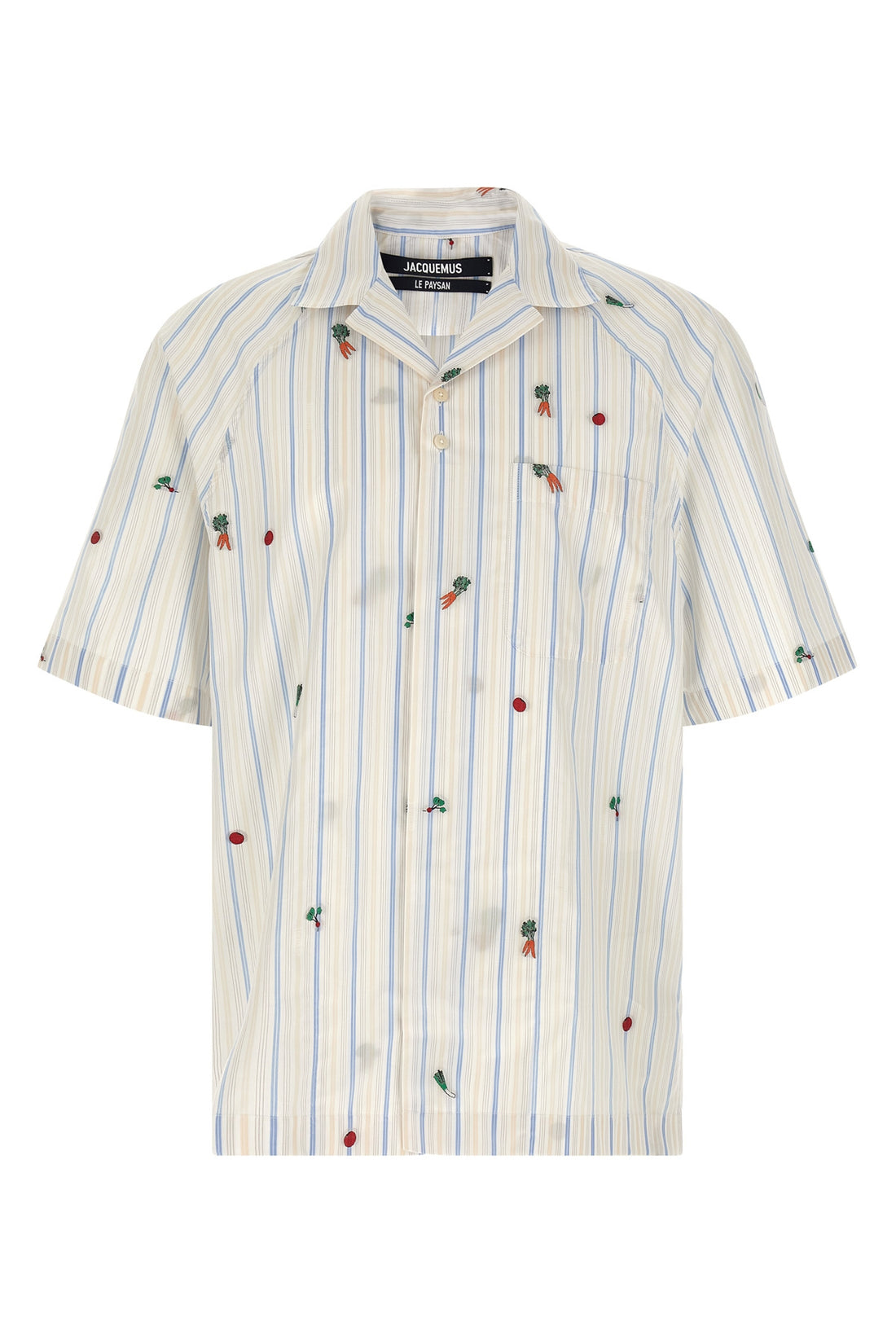 JACQUEMUS 46 la chemise romarin striped cotton jacquard shirt