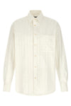la chemise camargue shirt in embroidered striped cotton poplin