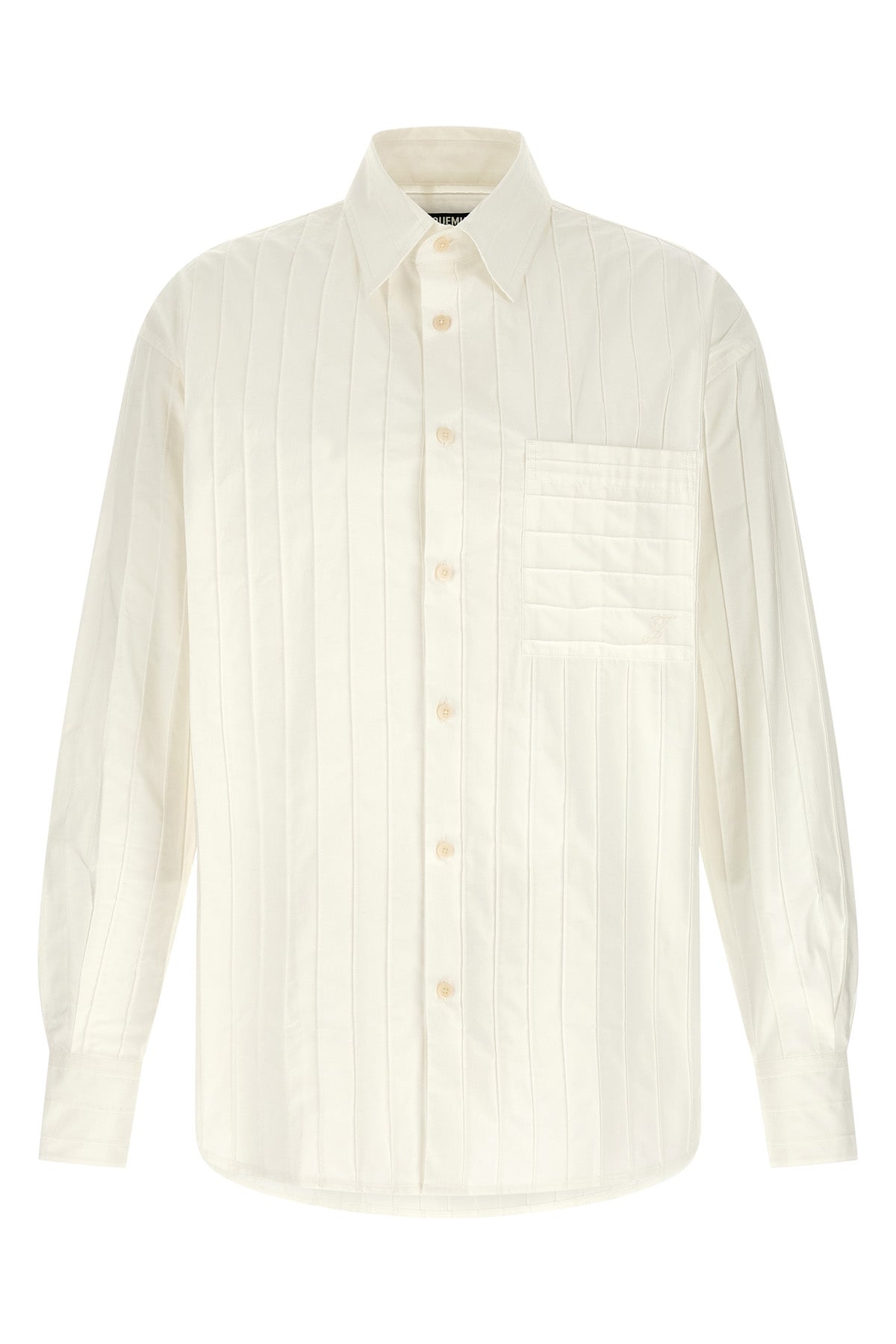la chemise camargue shirt in embroidered striped cotton poplin
