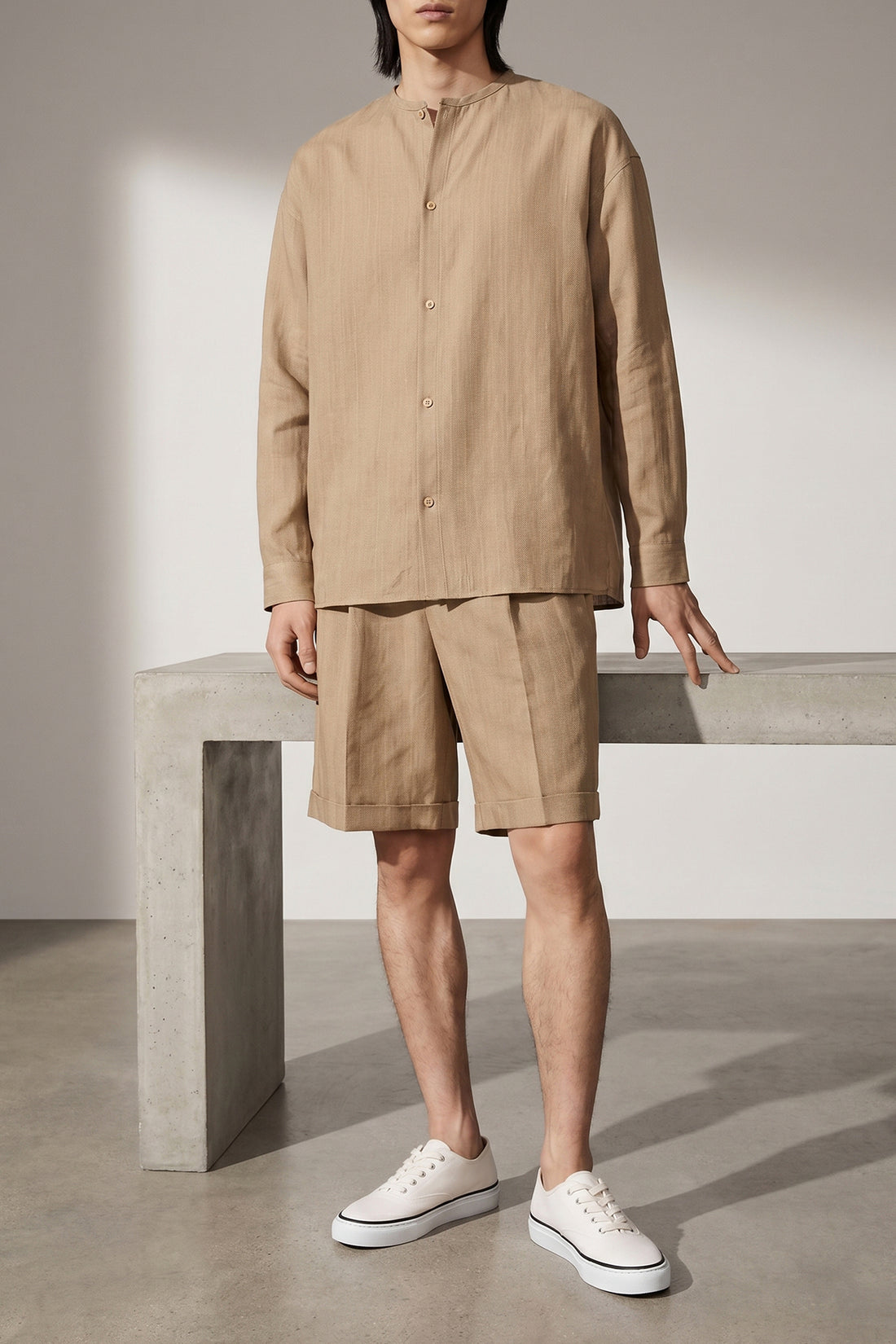 JACQUEMUS 50 la chemise pastro shirt in textured linen