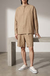 la chemise pastro shirt in textured linen