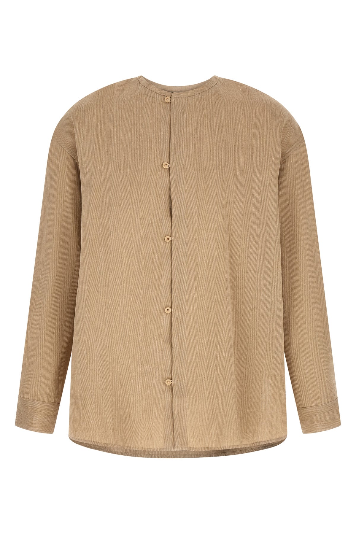 la chemise pastro shirt in textured linen
