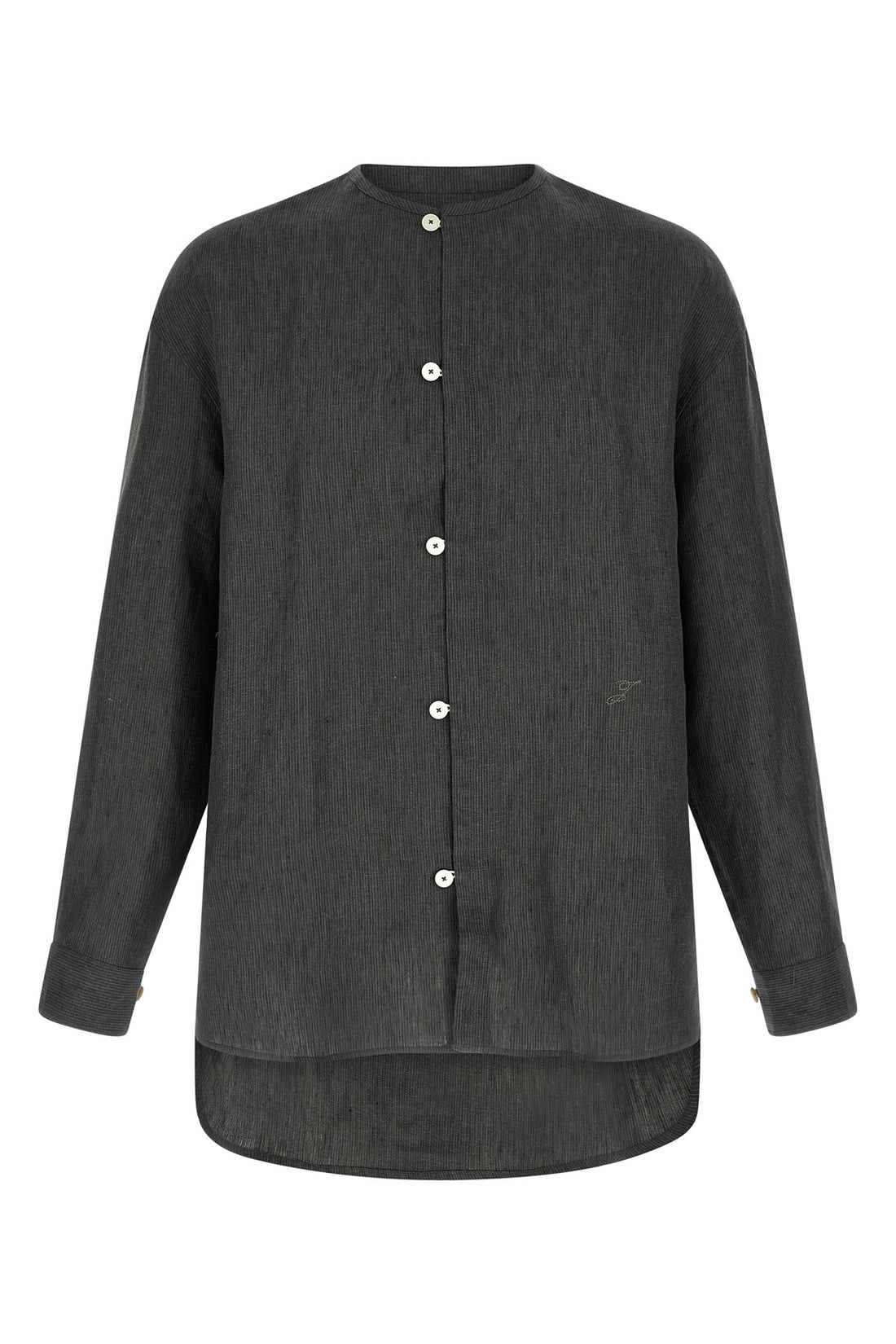 JACQUEMUS 46 la chemise pastro micro-striped linen shirt