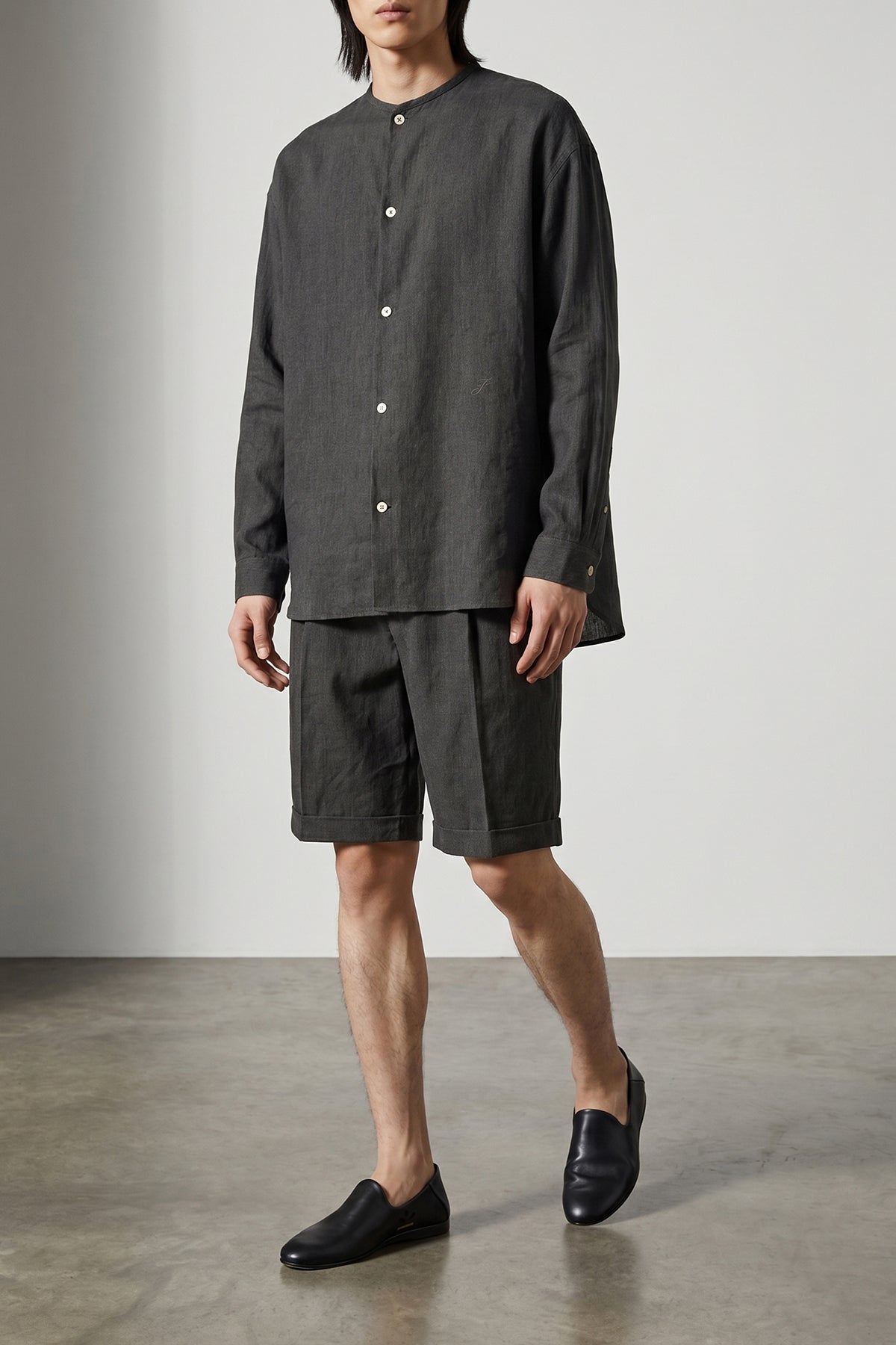 micro striped linen le short pastro bermuda shorts