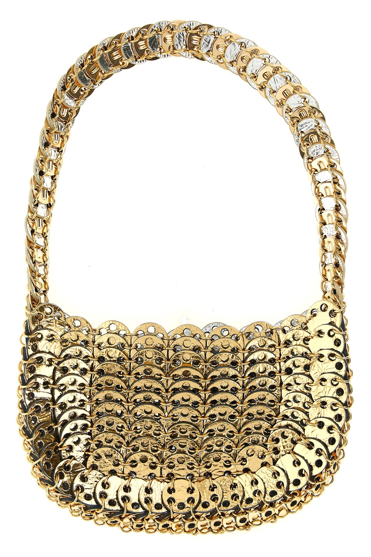 moon flip reversible shoulder bag in metal mesh