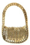 moon flip reversible shoulder bag in metal mesh