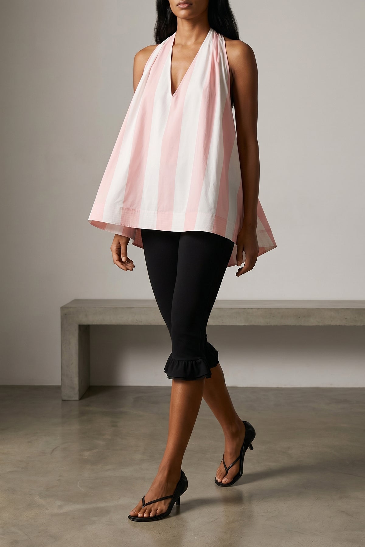 le haut norma striped stretch cotton top
