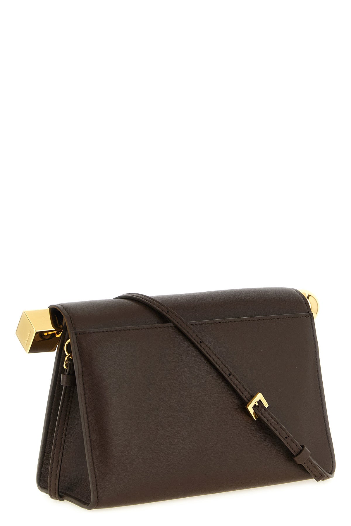 the jacquemus le sac rond carré clutch is distinguished by a structured silhou