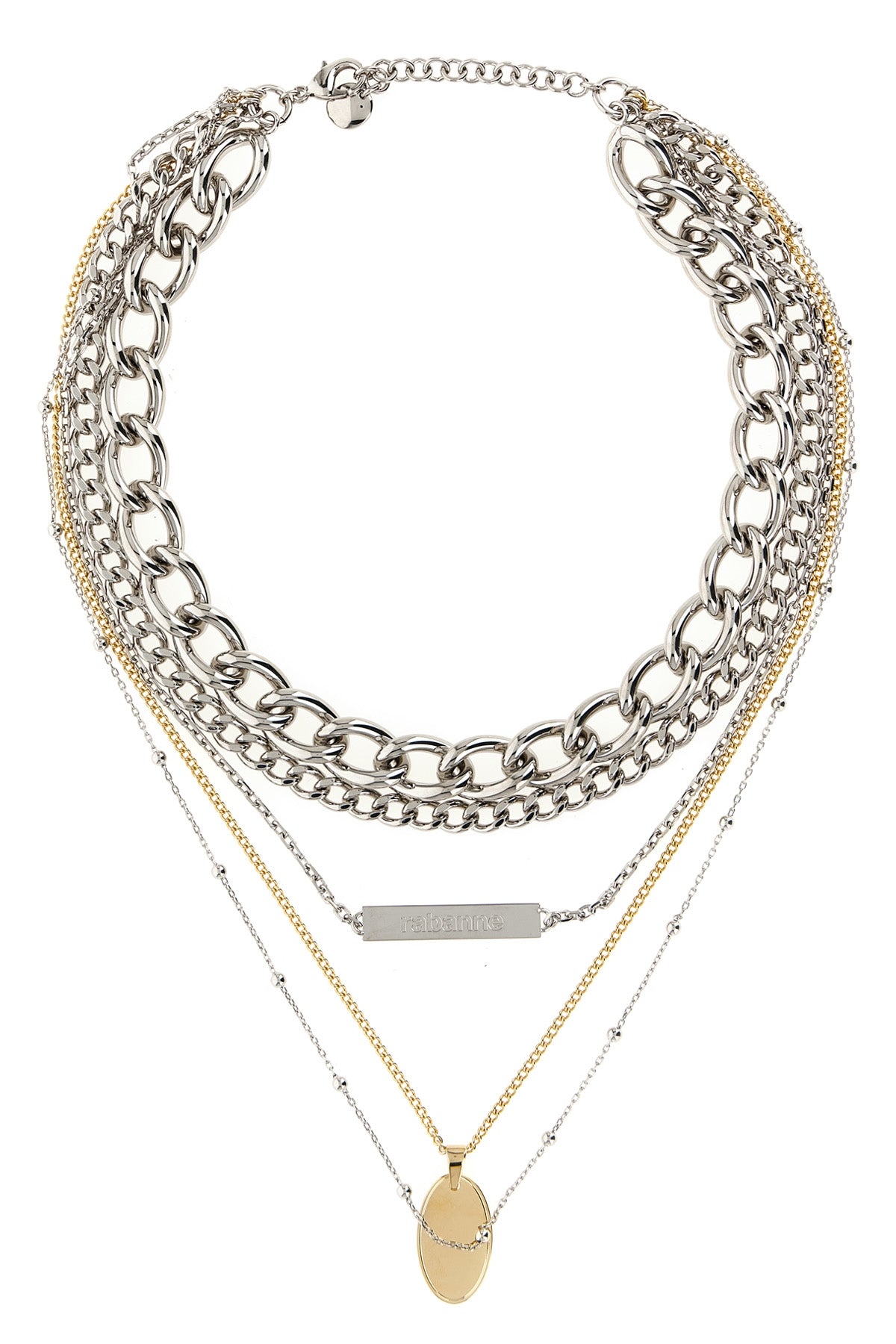 the rabanne collier 5 rangs necklace defines contemporary luxury through a bold