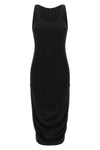 the jacquemus la robe regata midi dress defines a tight silhouette through a p