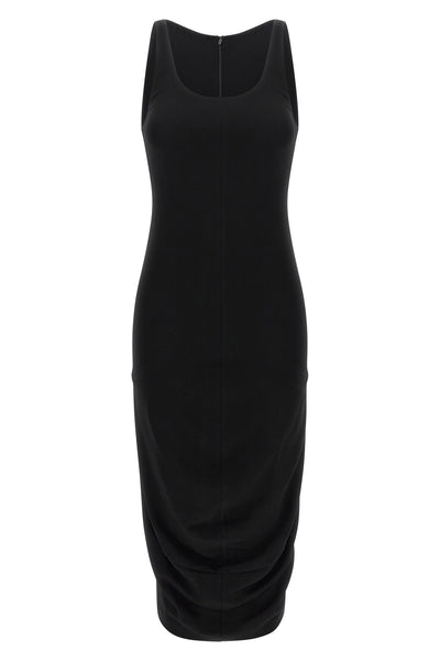 the jacquemus la robe regata midi dress defines a tight silhouette through a p