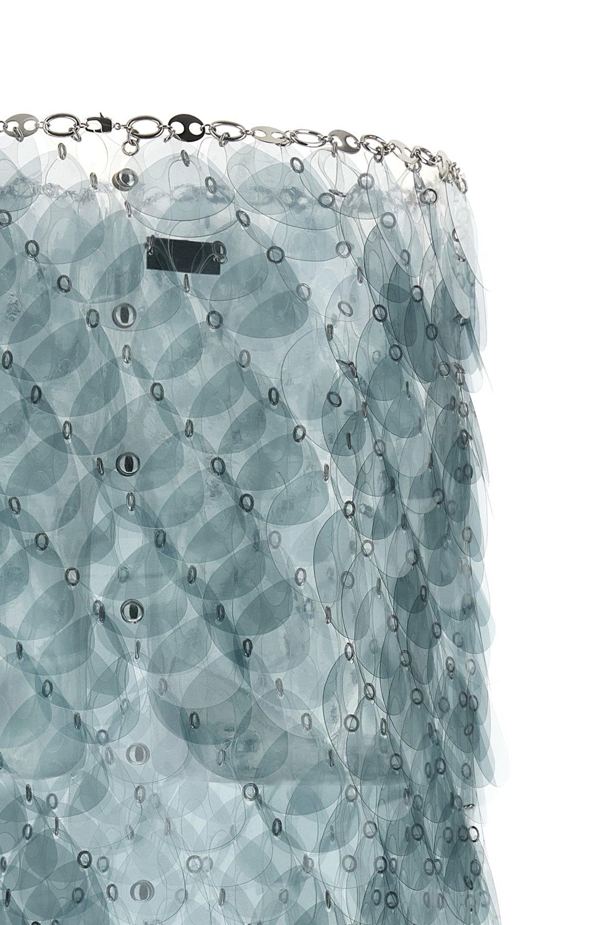 the rabanne midi skirt stands out for its iconic sartorial construction