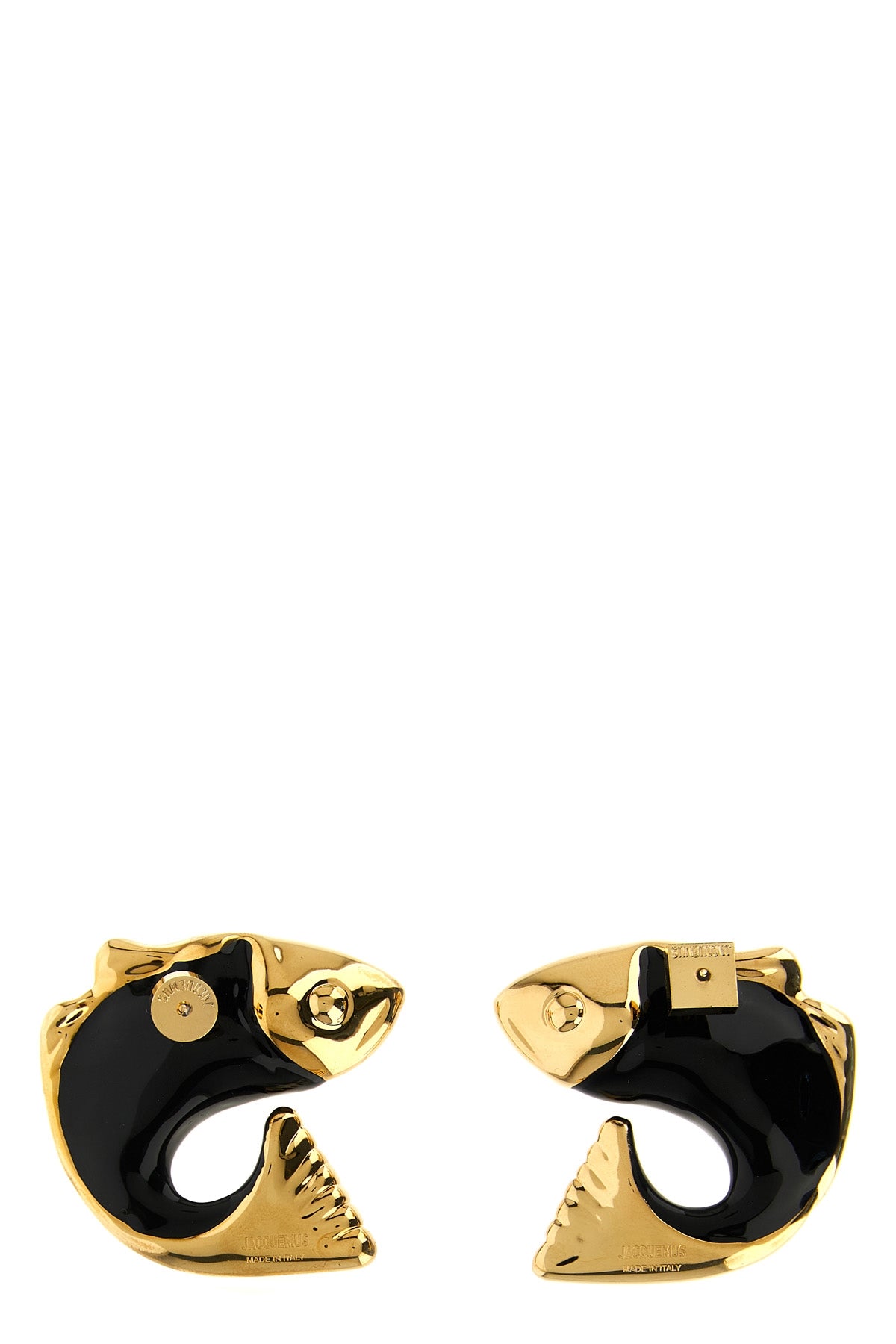 the jacquemus les boucles poisson earrings feature a distinctive sculptural si