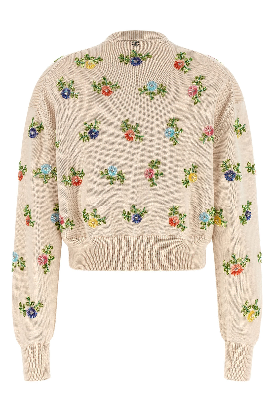 RABANNE M the rabanne cardigan in pure beige merino wool is distinguished by meticulous cr