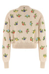 the rabanne cardigan in pure beige merino wool is distinguished by meticulous cr