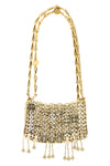 the rabanne 1969 nano shoulder bag is made through an intricate metal mesh const