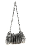 the rabanne shoulder bag is distinguished by a sculptural construction entirely