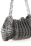 the rabanne shoulder bag is distinguished by a sculptural construction entirely