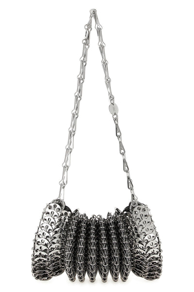 the rabanne shoulder bag is distinguished by a sculptural construction entirely