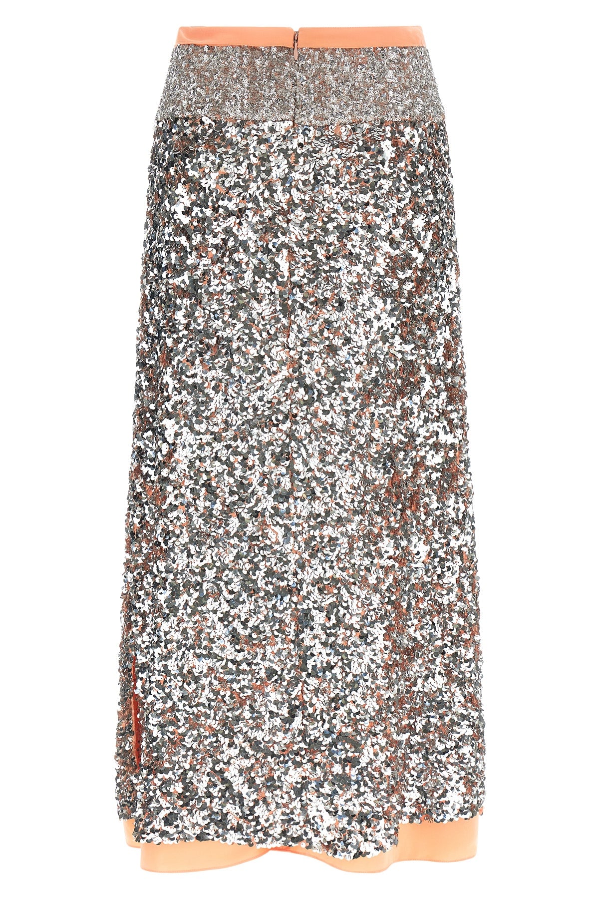 double layer viscose and fabric midi skirt