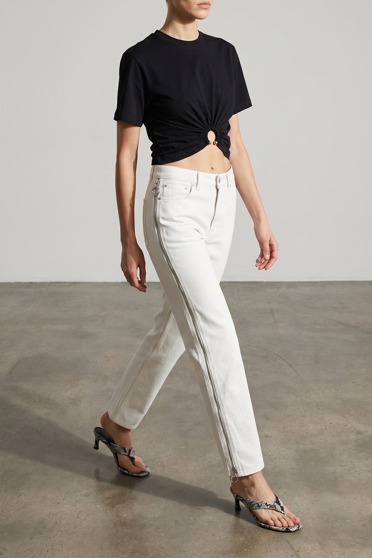 garment-dyed cotton denim jeans