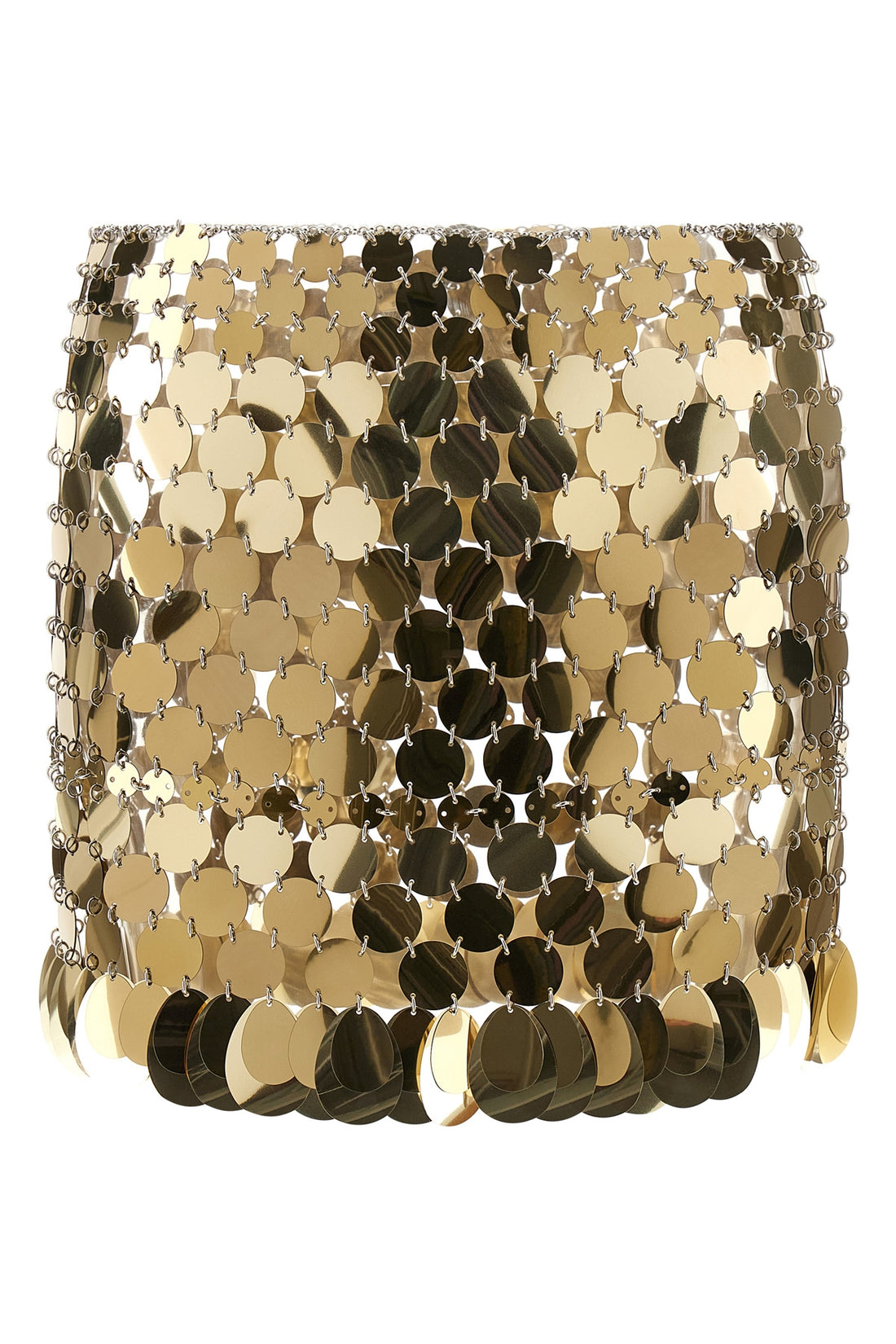 RABANNE 36 mini jupe skirt in metallic multi plugs