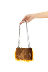 kaki sparkle nano fabric shoulder bag