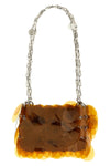kaki sparkle nano fabric shoulder bag