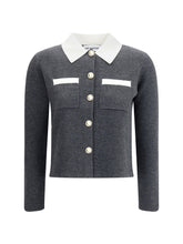 SELF-PORTRAIT M contrast collar cardigan