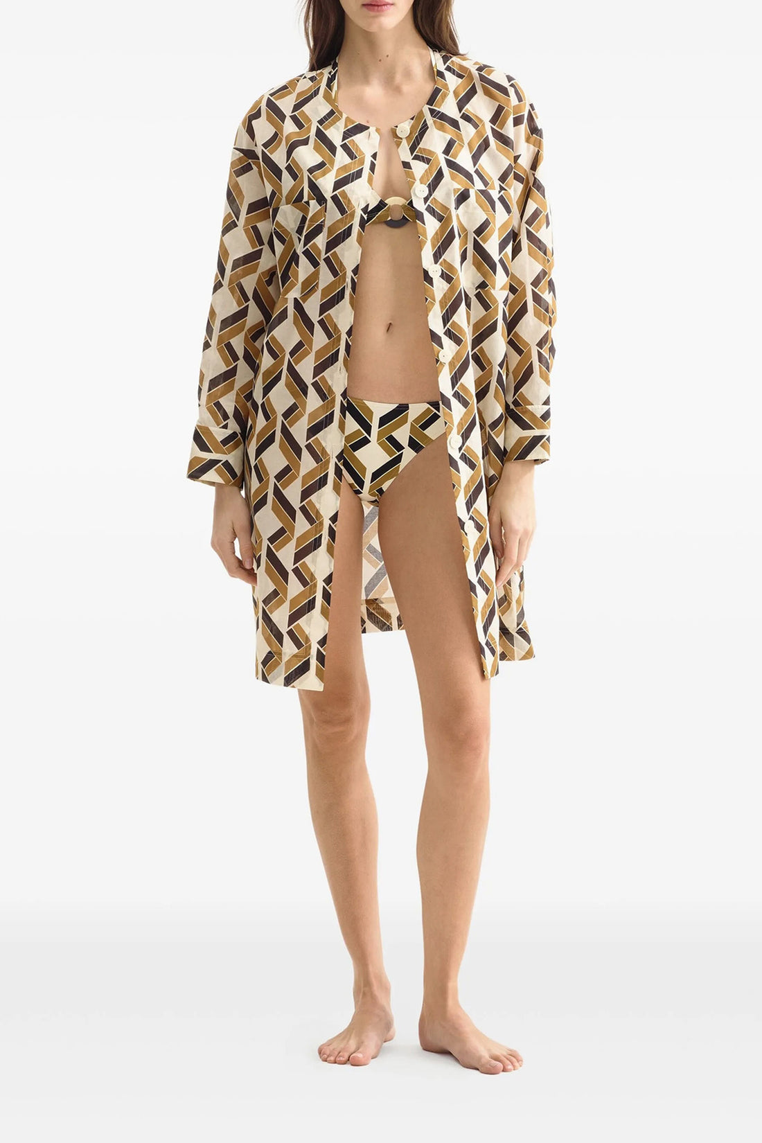 ERES S espace printed cotton mini dress
