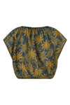 crocodile crop top in imprimé voyage océan patterned cotton voile