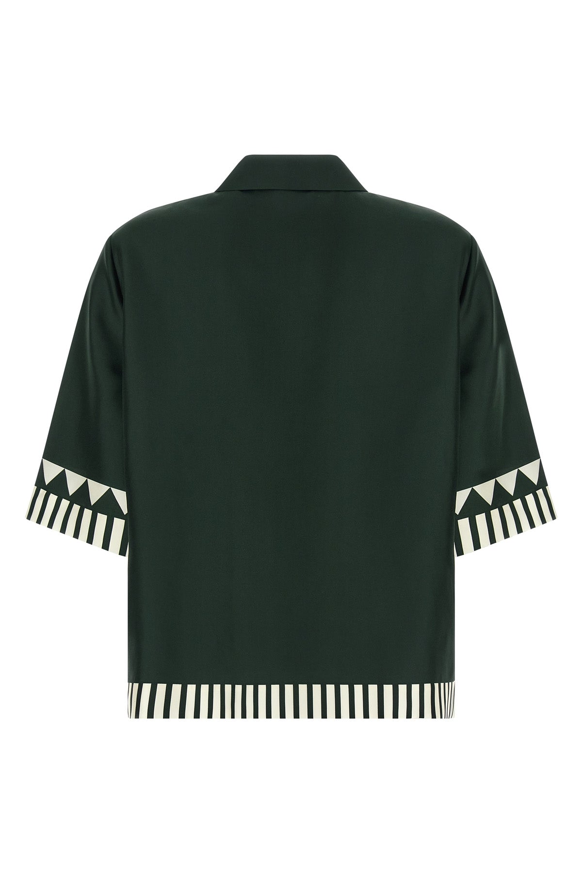 émeraude shirt in panama patterned silk twill
