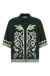 émeraude shirt in panama patterned silk twill