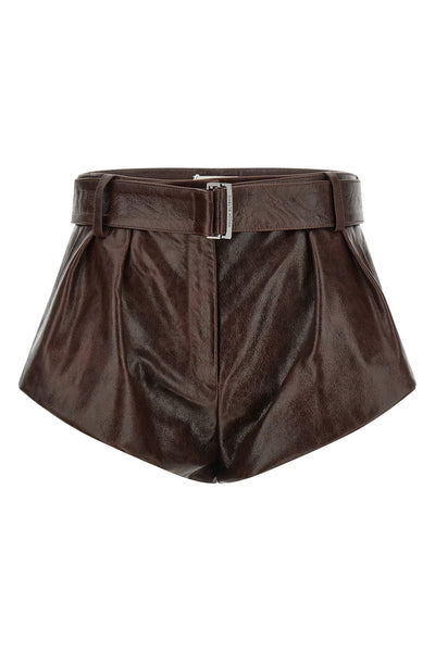 22 shorts in craquelé shiny leather