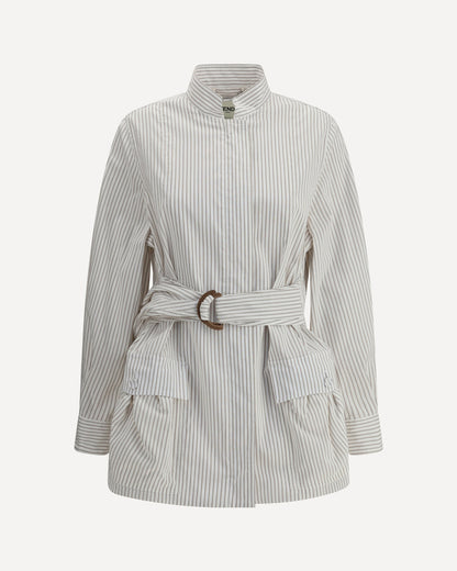 Fendi Striped Shirt Jacket White