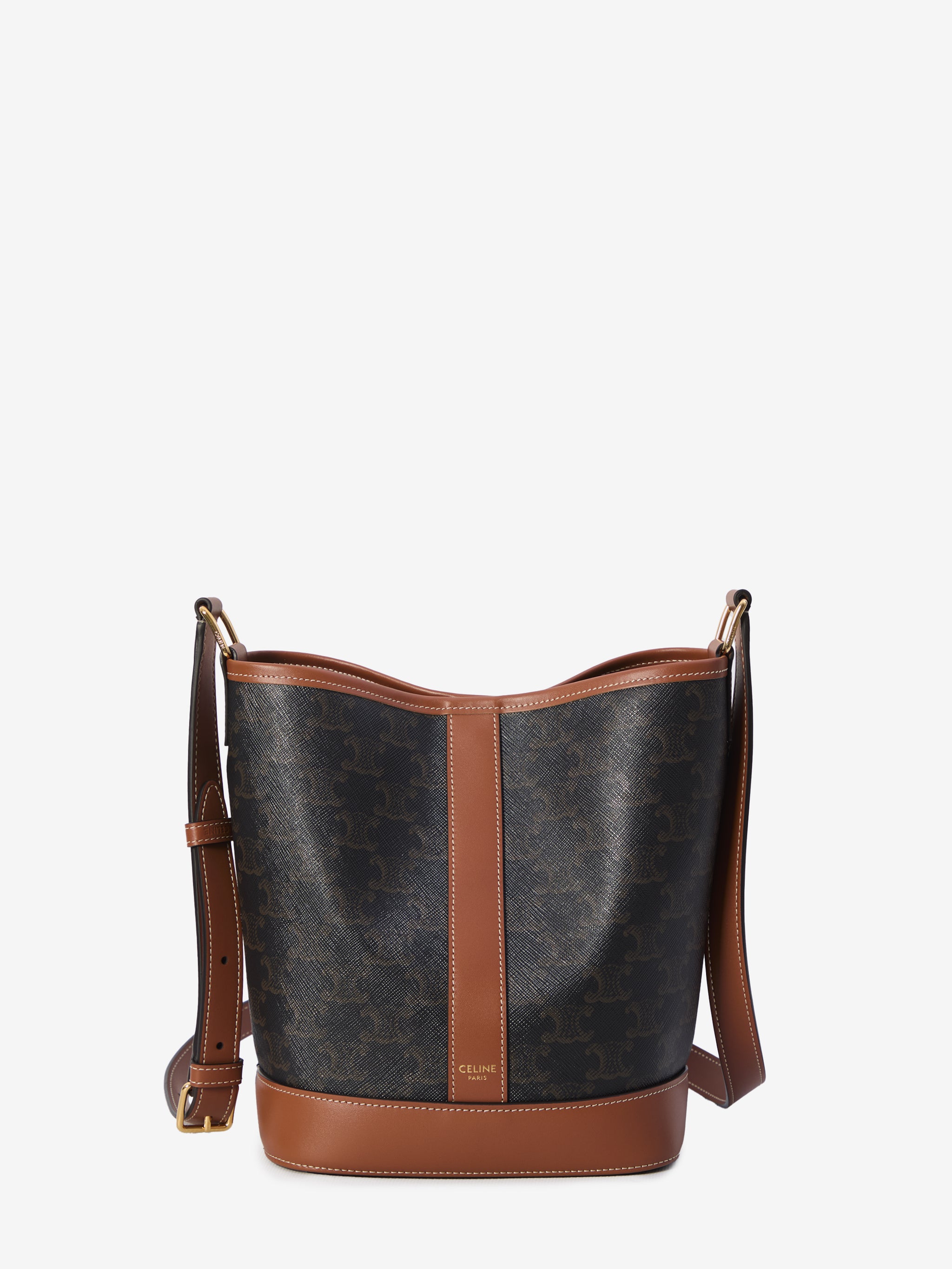 small triomphe canvas bucket bag