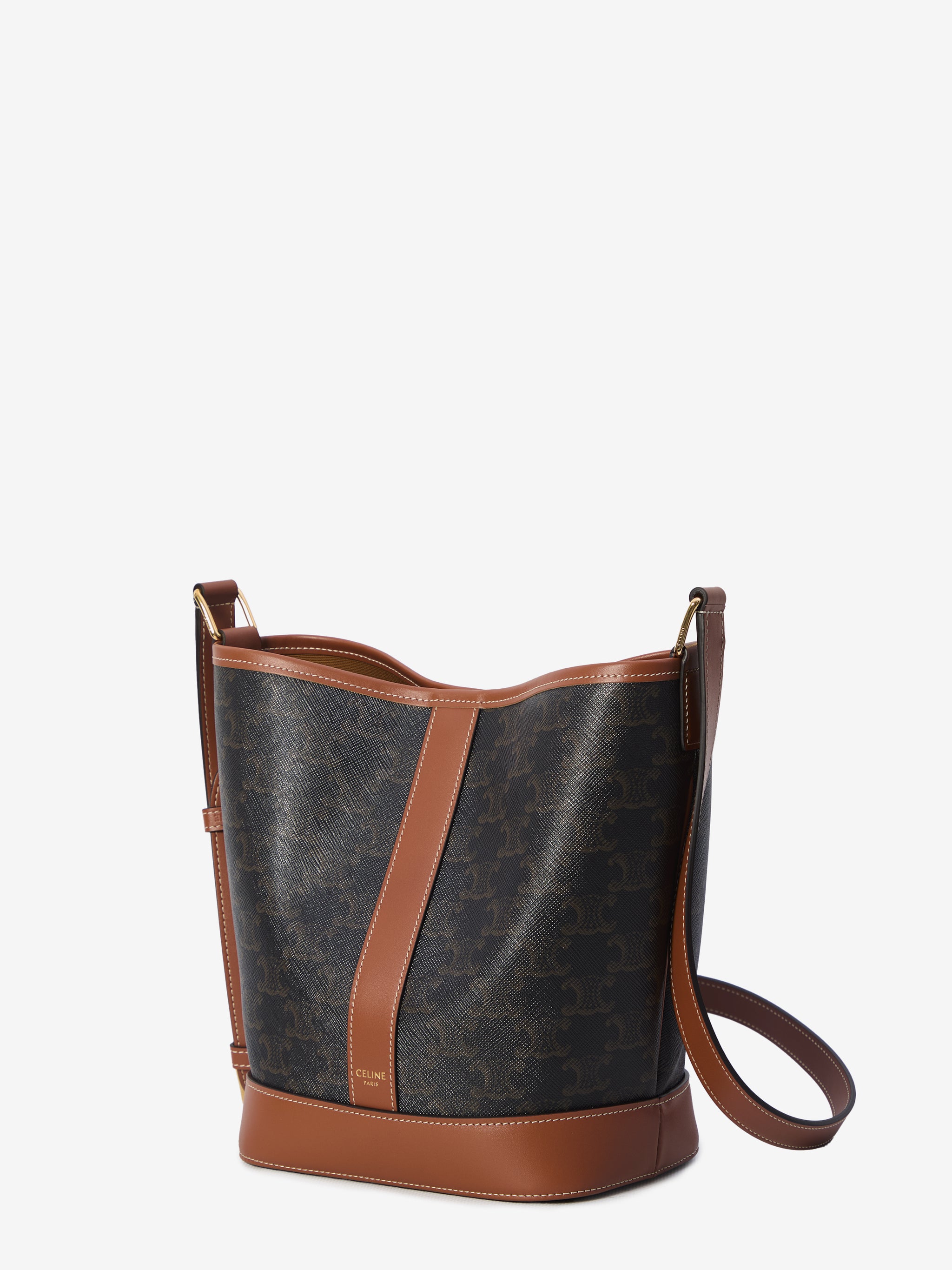 small triomphe canvas bucket bag