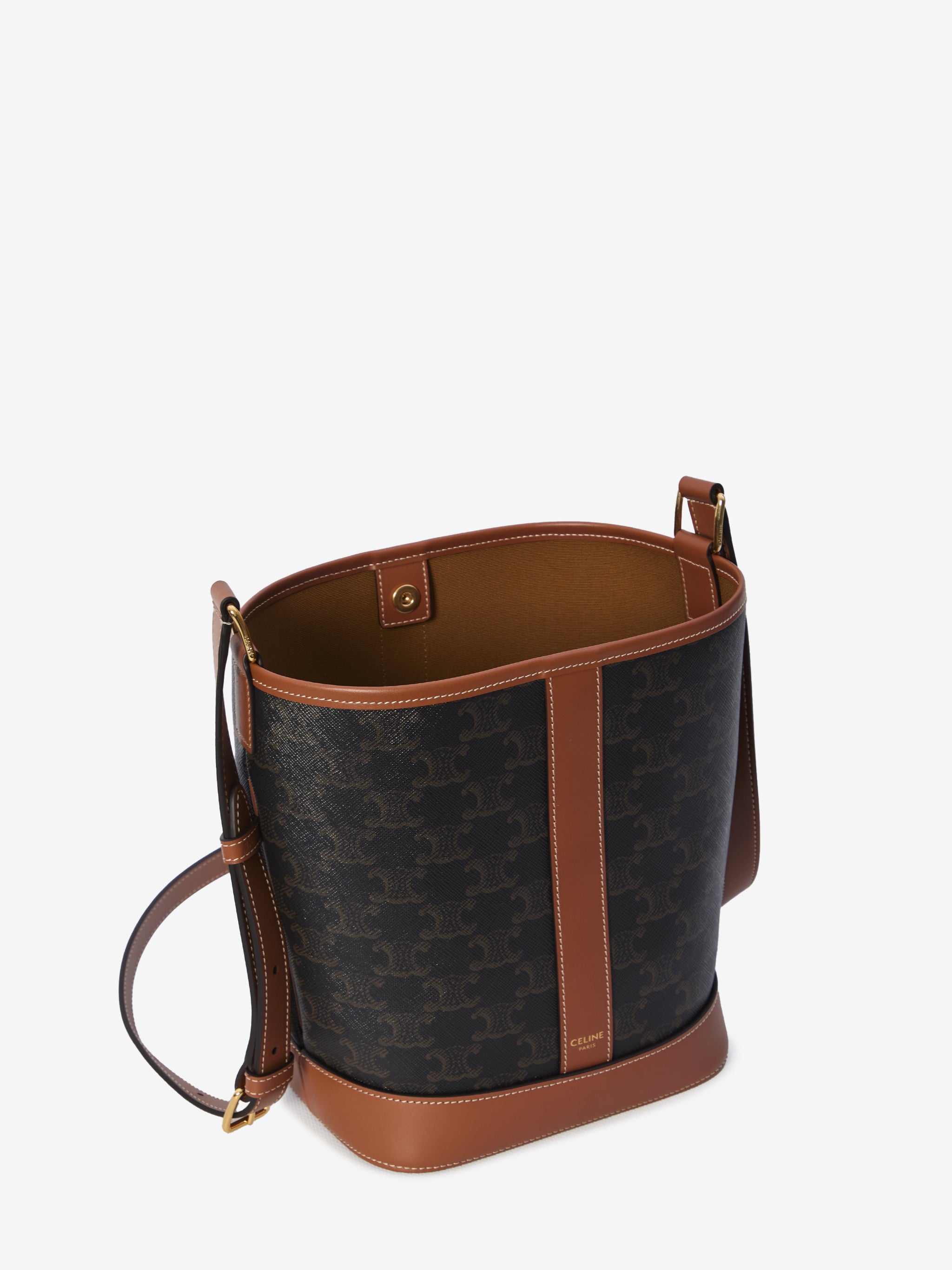 small triomphe canvas bucket bag