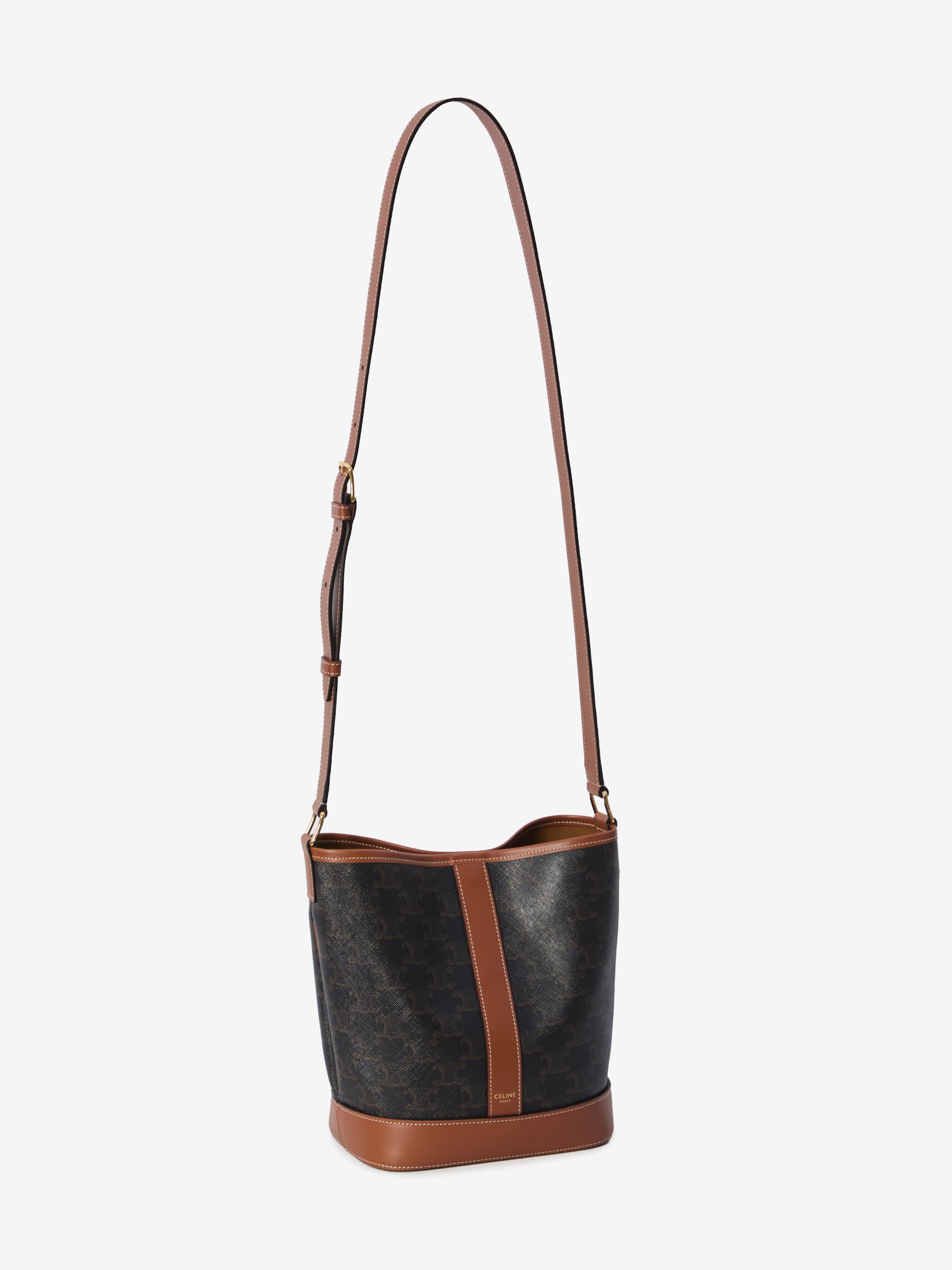 small triomphe canvas bucket bag