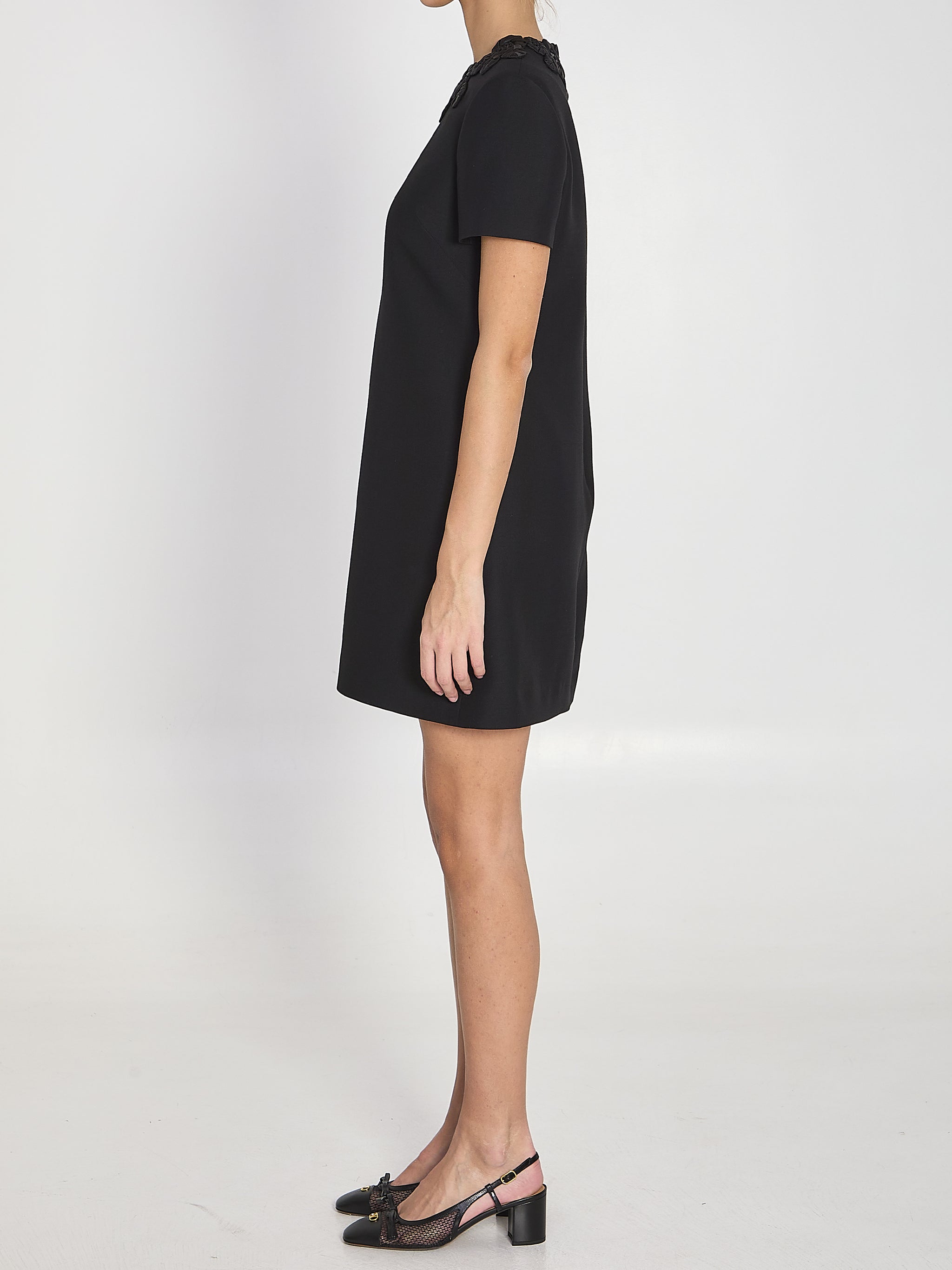 short dress with embroidery